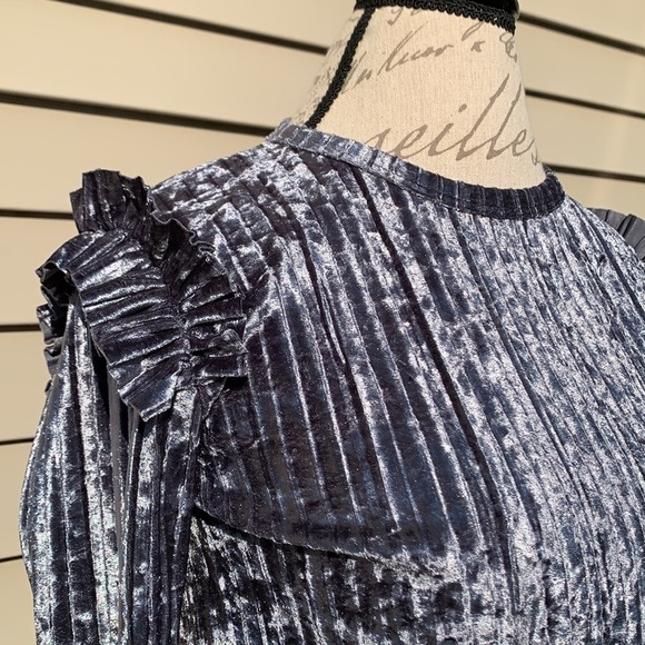 COTTON EMPORIUM crushed velvet pleated top - Picture 4 of 11